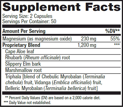 ColonMax Supplement Facts Label