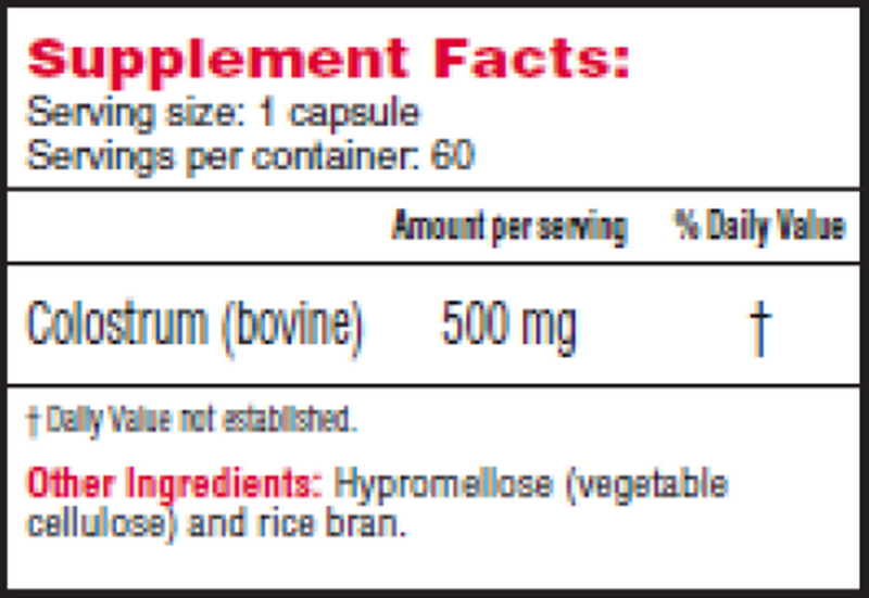 Colostroplex (Health Concerns) Supplement Facts