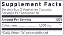 colostrum douglas labs supplement facts