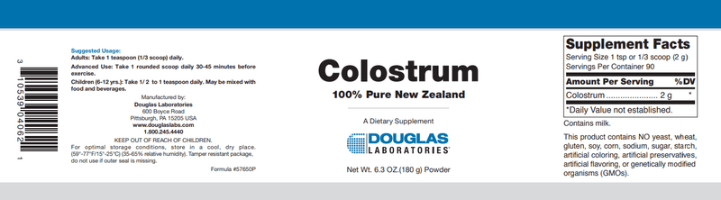Colostrum 180g Powder Douglas Labs
