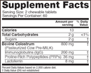 colostrum plus chews orange symbiotics supplement facts