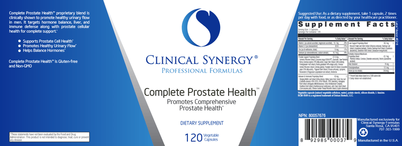 Complete Prostate Health (Clinical Synergy) Label