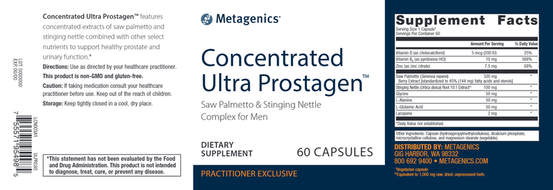 Concentrated Ultra Prostagen (Metagenics) Label