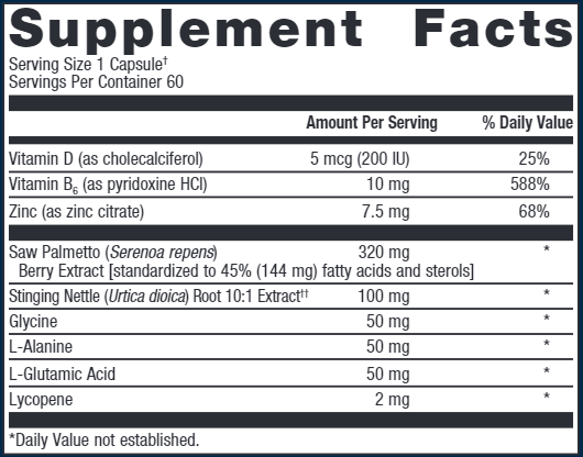 Concentrated Ultra Prostagen (Metagenics) Supplement Facts