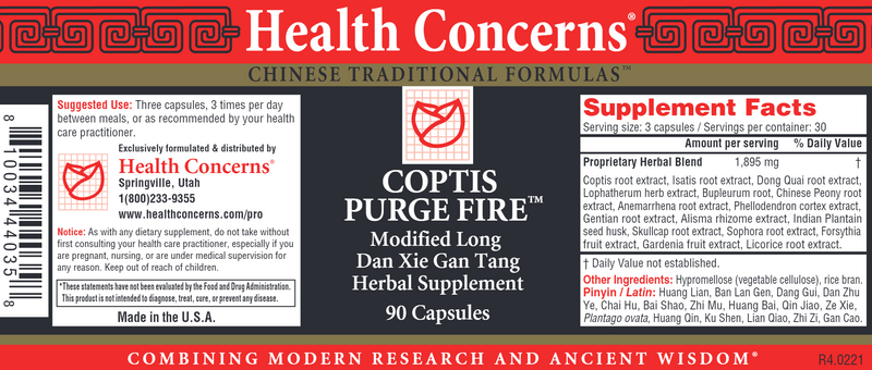 Coptis Purge Fire (Health Concerns) Label