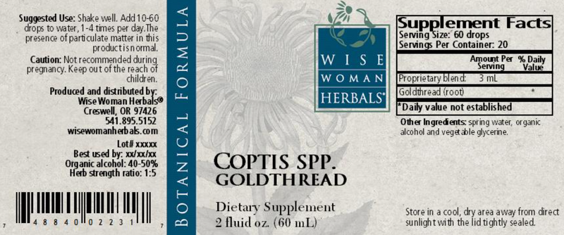 Coptis chinese goldthread Wise Woman Herbals products