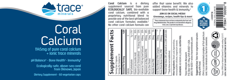 Coral Calcium with ConcenTrace Trace Minerals Research label