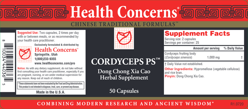 Cordyceps PS (Health Concerns) Label