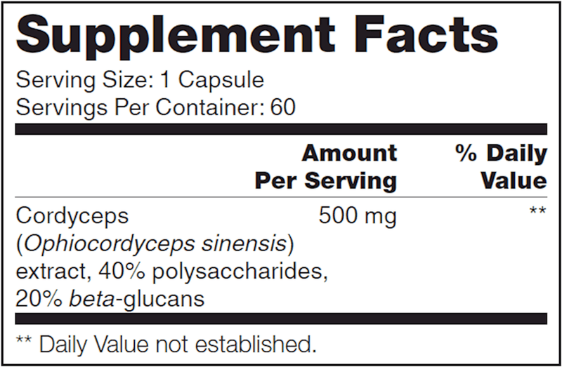 Cordyceps SAP (NFH Nutritional Fundamentals) Supplement Facts