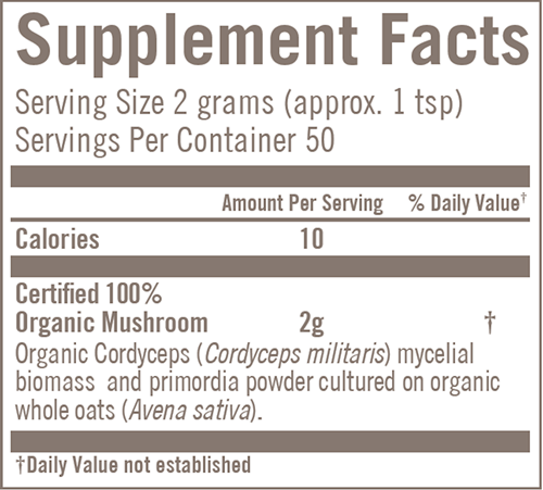 Cordyceps militaris (Om Mushrooms) 100g supplement facts