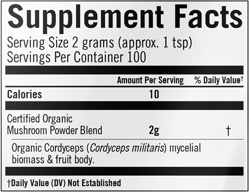 Cordyceps militaris (Om Mushrooms) 200g supplement facts