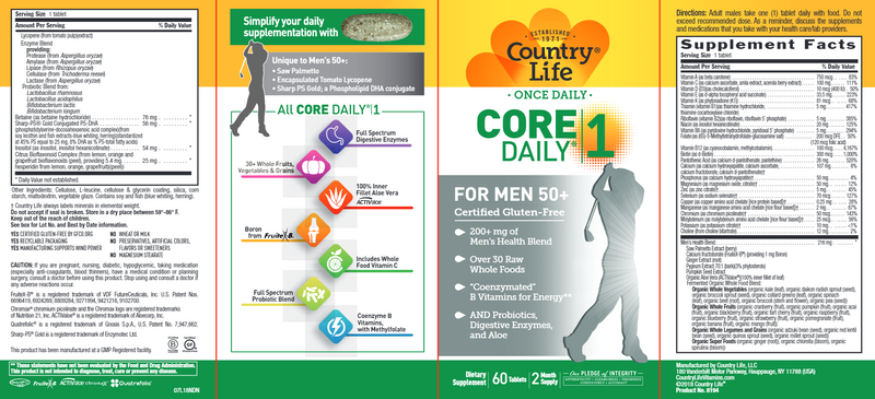 Core Daily 1 Men's 50+ (Country Life) Label
