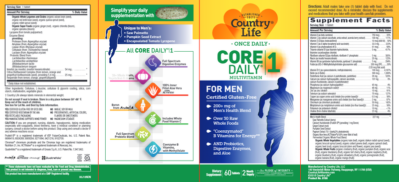 Core Daily 1 Men's (Country Life) Label