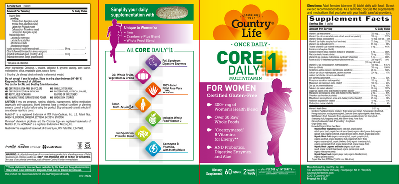Core Daily 1 Women's (Country Life) Label
