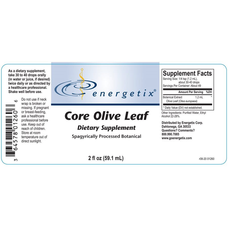 Core Olive Leaf (Energetix) Label