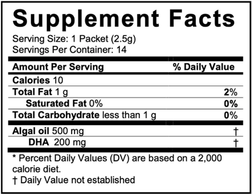 Coromega Vegan DHA (Coromega) Supplement Facts