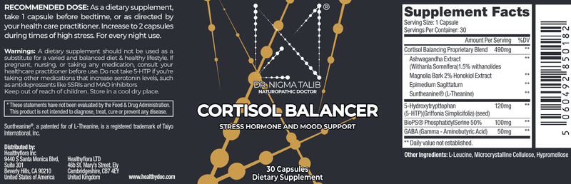 Cortisol Balancer Dr. Nigma Talib Label