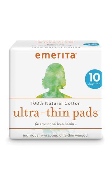 Cotton Ultra Thin Pads Daytime 10 ct (Emerita) Front
