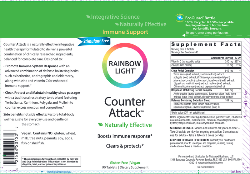 Counter Attack 90ct (Rainbow Light Nutrition) Label