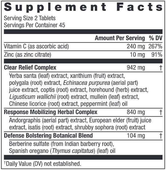 Counter Attack 90ct (Rainbow Light Nutrition) Supplement Facts