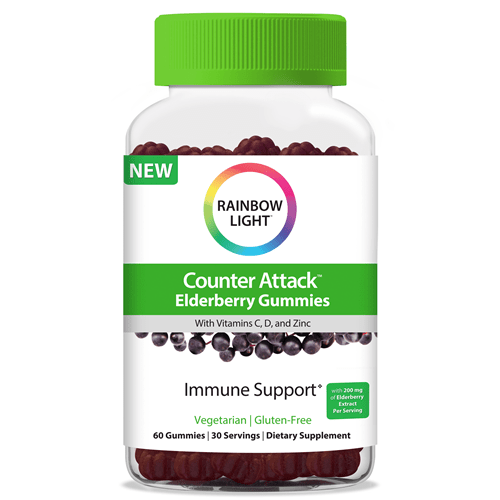 Counter Attack Elderberry Gummies (Rainbow Light Nutrition) Front