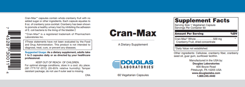 Buy Cran-Max | Cranmax Douglas Labs