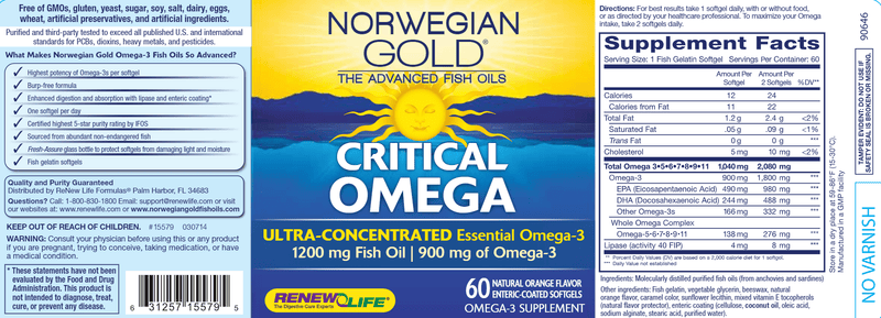 Critical Omega (Renew Life) Label