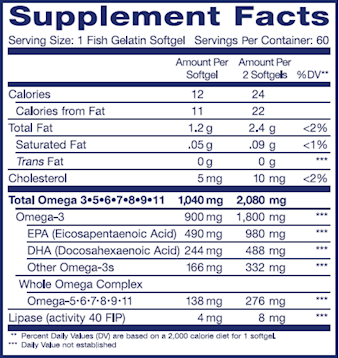Critical Omega (Renew Life) Supplement Facts