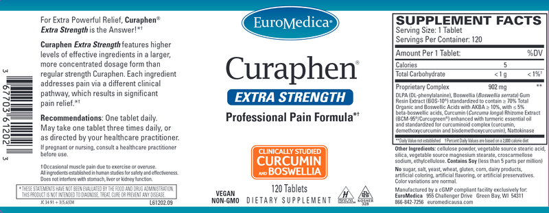 Curaphen Extra Strength (Euromedica) 120ct Label
