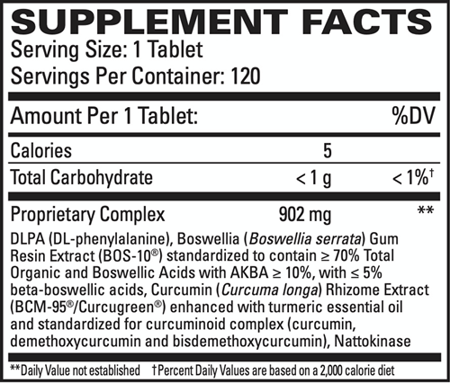 Curaphen Extra Strength (Euromedica) 120ct Supplement Facts