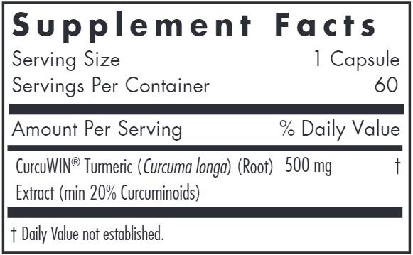 CurcuWIN 500 (Nutricology) Supplement Facts