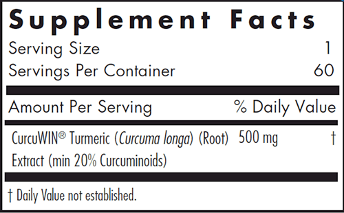 CurcuWIN® 500 (Allergy Research Group) supplement facts