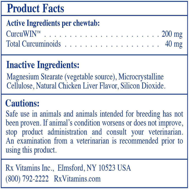CurcuWIN (Rx Vitamins for Pets) Supplement Facts