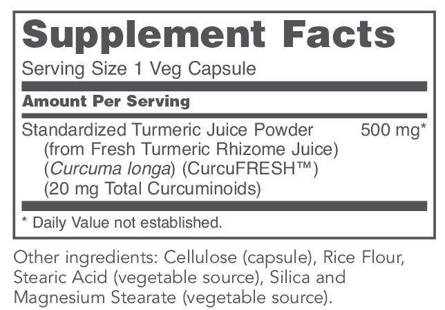 Curcufresh (Protocol for Life Balance) Supplement Facts