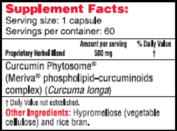 Curcuma Flow (Health Concerns) Supplement Facts
