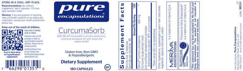 CurcumaSorb (Pure Encapsulations) label