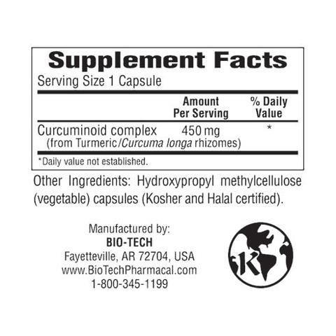 Curcumin 450 mg (Bio-Tech Pharmacal) Supplement Facts