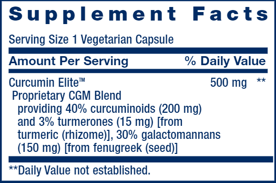 Curcumin Elite™ Turmeric Extract (Life Extension) Supplement Facts