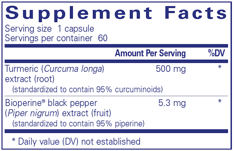 Curcumin 500 with Bioperine  60ct (Pure Encapsulations)