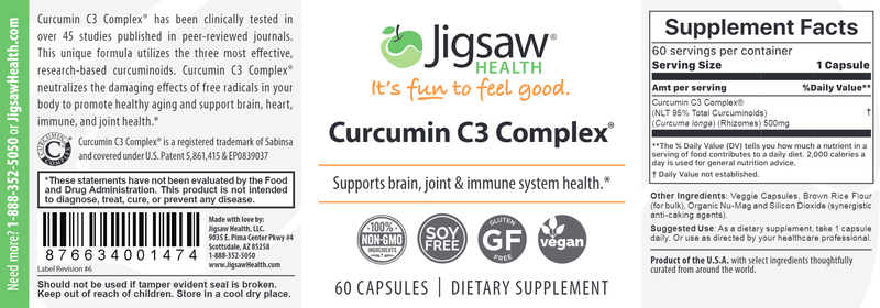 Curcumin C3 Complex (Jigsaw Health) Label