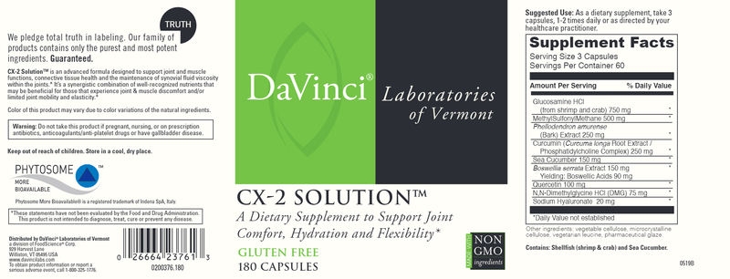 CX-2 Solution DaVinci Labs Label