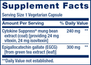 cytokine suppress (life extension) supplement facts