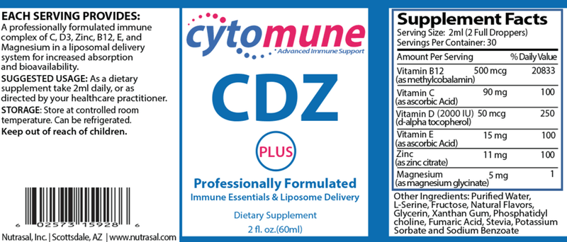 Cytomune CDZ Liposomal Complex (Nutrasal (PhosChol)) Label
