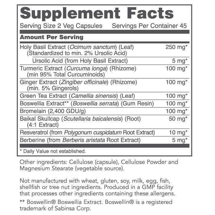 D-Flame (Protocol for Life Balance) Supplement Facts