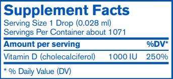 D3 1000 Drops Pharmax Supplement Facts