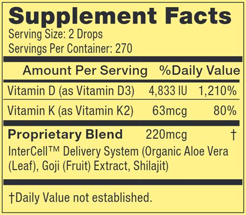 D3-K2 (Bio Protein Technology) Supplement Facts