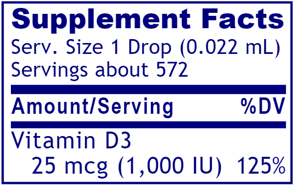 D3 Serum (Premier Research Labs) Supplement Facts