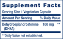 dhea 100 mg (life extension) supplement facts