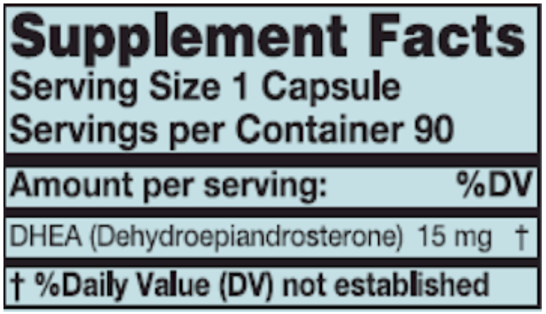 DHEA 15 mg (Karuna Responsible Nutrition) Supplement Facts