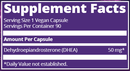 dhea 50 mg (metabolic response modifier) supplement facts